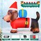 GOOSH 6 FT Christmas Inflatable Dog Dachshund Carrying Presents with Built-in LEDs
